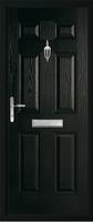6 panel solid composite door in black