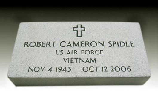 Veteran flat granite tombstone