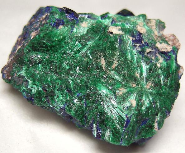 green Malachite, blue Azurite crystals, Milpillas Mine, Cuitaca, Mun. de Santa Cruz, Sonora, Mexico