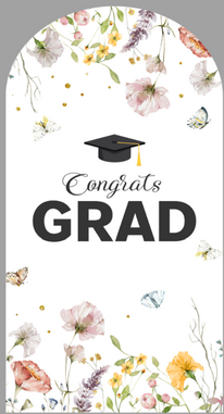CONGRATS GRAD FABRIC ARCH BACKDROP