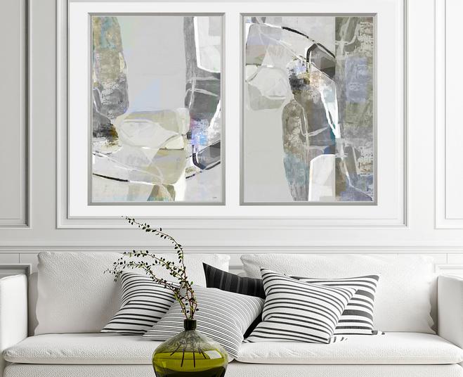 Blue, gray and green abstract art, #abstract art