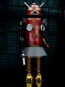 retro robot sculpture art astronaut