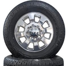 GM 8 LUG 18" OE WHEELS CV75A POLISHED ALUMINUM WHEEL WITH LT275/65R18 BRIDGESTONE DUELER AT REVO 3 LOAD E TIRES