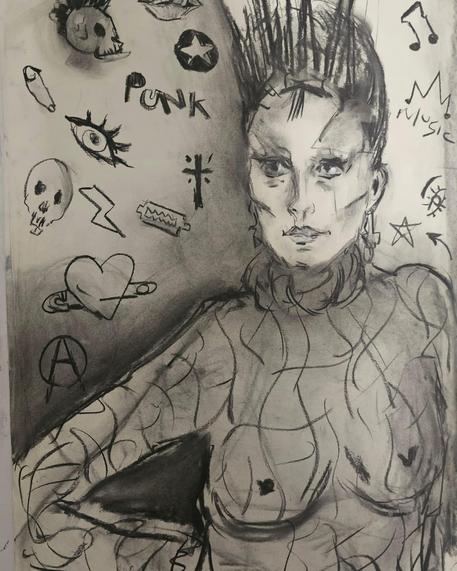 Jordan Mooney - Charcoal on Paper 60 x 45 cm