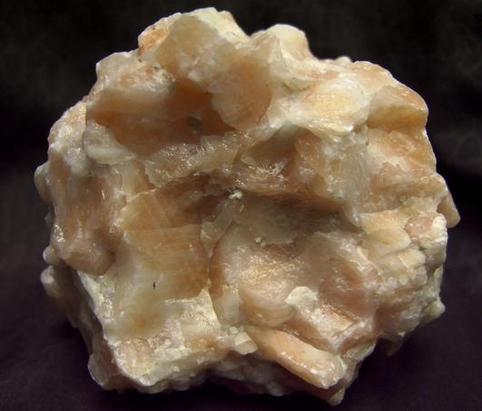 fluorescent SALMON CALCITE, Passaic Pit (Passaic Mine; Marshall Mine), Sterling Hill, Ogdensburg, Franklin Mining District, Sussex County, New Jersey, USA