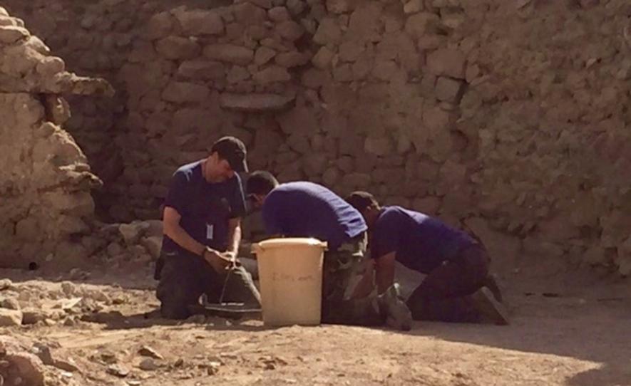 Setting a ground charge in Aqaba, Jordan fort