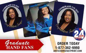 Personalized hand deals fans for graduation