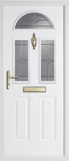 2 panel 2 square 1 arch rebate composite door in white