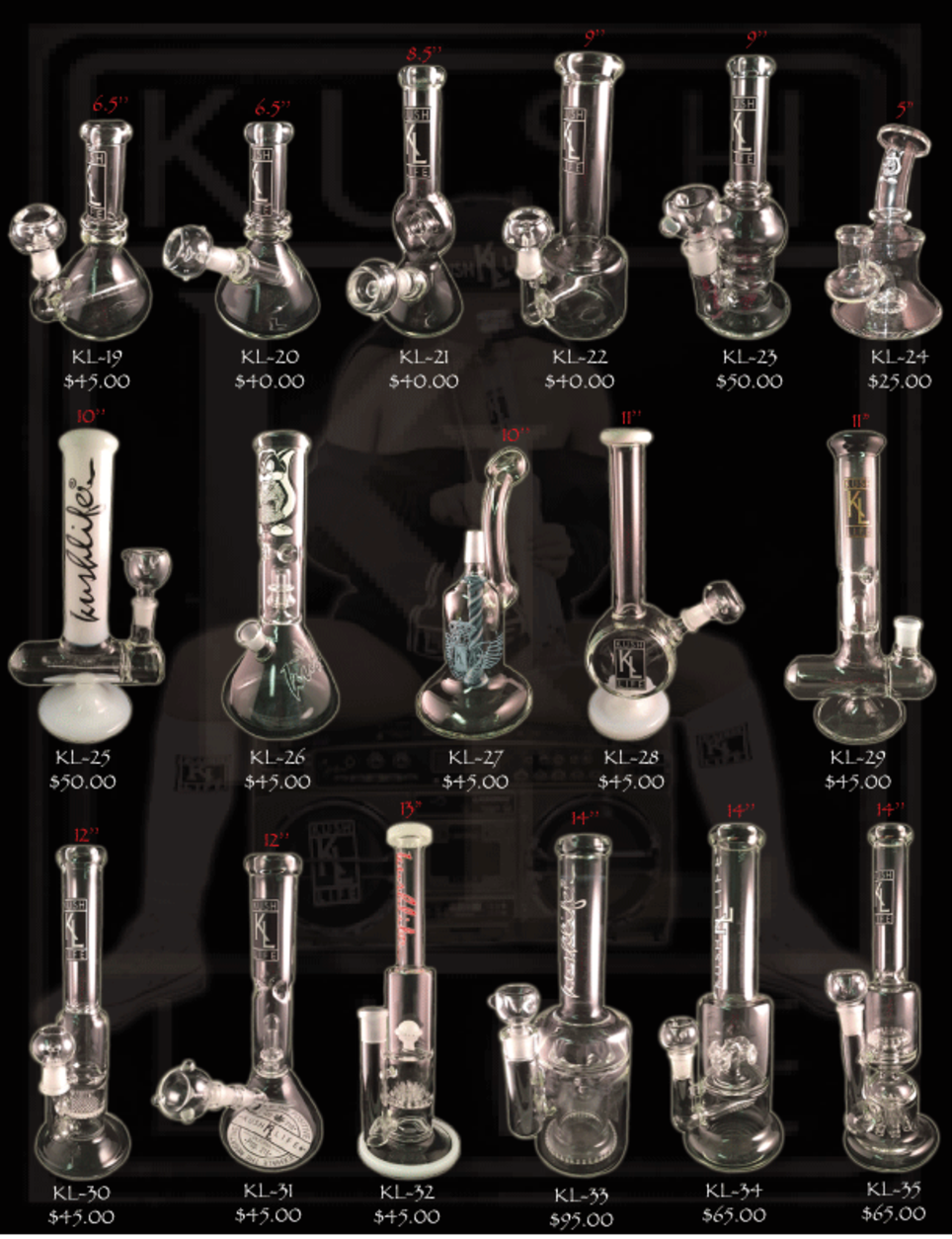 KUSH LIFE Glass Water Pipes