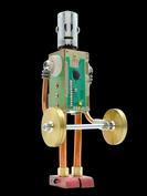 retro robot sculpture art astronaut