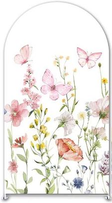 BUTTERFLY & FLORALS BACKDROP BIRTHDAY PROM BABYSHOWER SWEET16 KIDS PARTY
