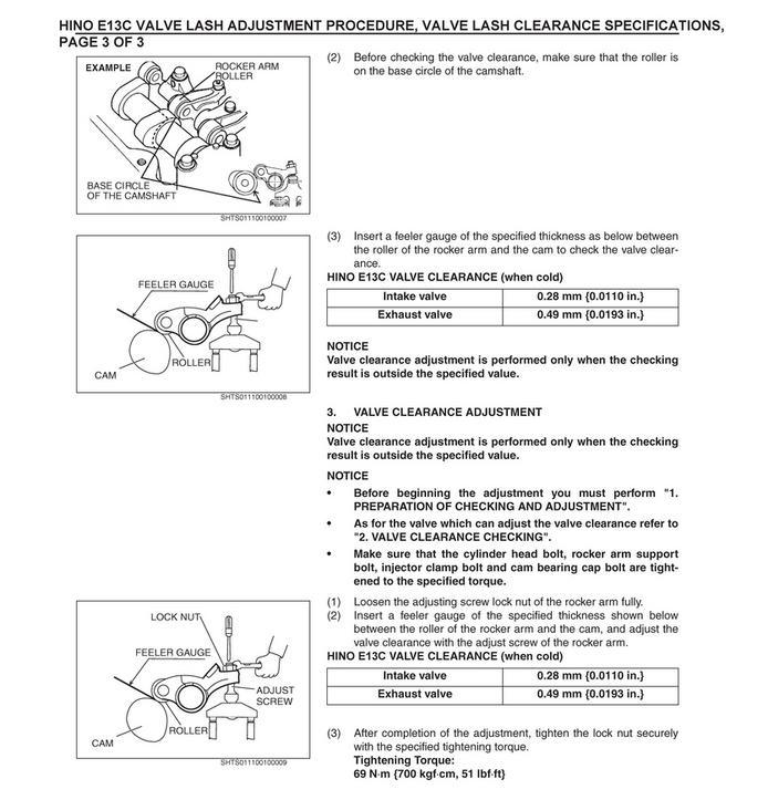 Hino E13C Engine Parts - Hino E13C, Engine Specifications