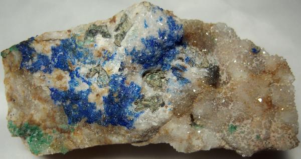 LINARITE, QUARTZ, BROCHANTITE, GALENA - Sunshine no. 3 Adit, Blanchard Mine (Portalas-Blanchard Mine), Bingham, Hansonburg District, Socorro County, New Mexico, USA - ex Parker minerals