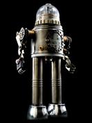 retro robot sculpture art astronaut