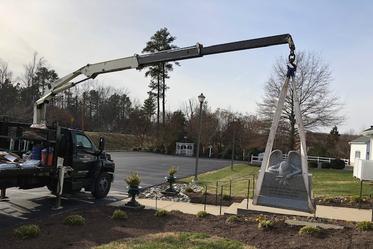 large crane service available for headstones