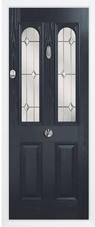 2 panel 2 arch composite door in grey