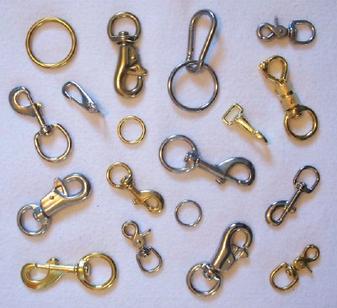 Lot of 4 Heavy Duty Brass Swivel Eye Bolt Snap Hooks 3 Long 3/8 Clip  Opening