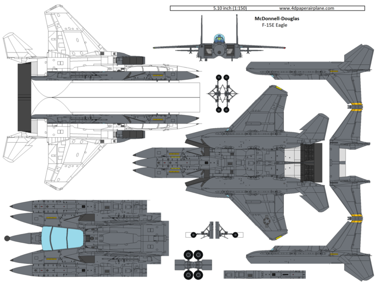 After Burners F-15 Eagle Paper Airplane Kit Vol 1 Papercraft Co TX NIP