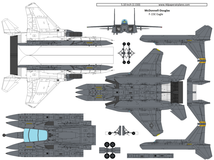 4D model template of McDonnell Douglas F-15 Eagle
