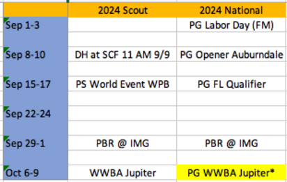 Fall Schedules