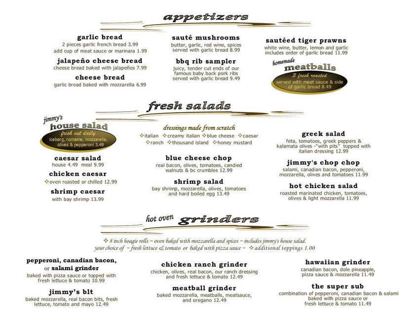 appetizers, salads & grinders