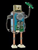 retro robot sculpture art astronaut