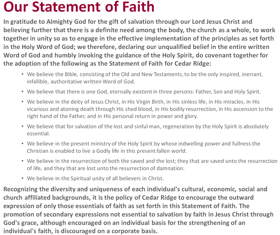 Statement of Faith - Anchored International Relief