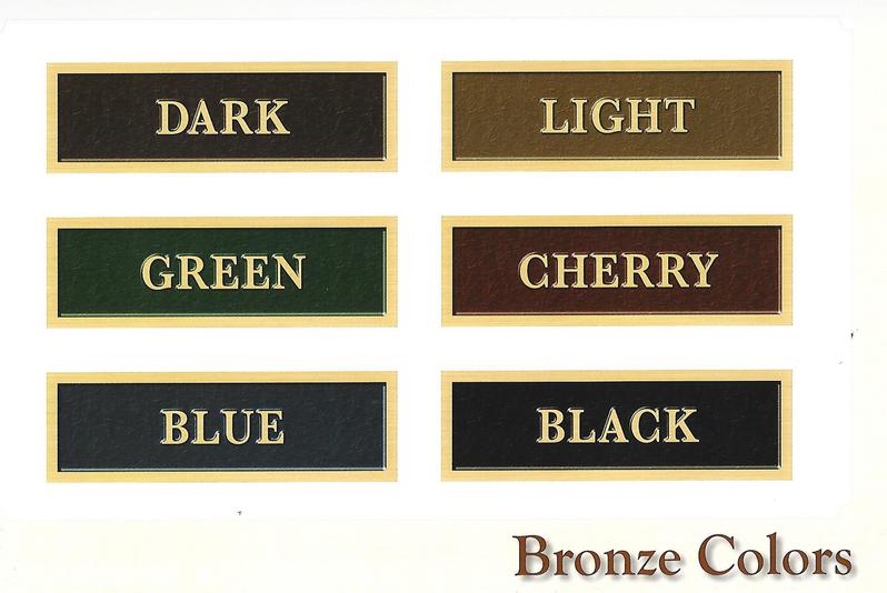 Bronze memorial colors