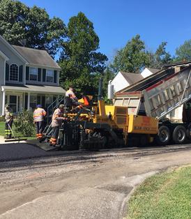 Asphalt paving of parking lot