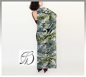 Long Scarf from Fine Art Collage by Laura Davis