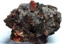 WULFENITE with fluorescent FLUORITE, ARAGONITE, Red Cloud Mine, Silver District, Trigo Mountains, La Paz County, Arizona, USA