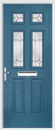 2 Panel 4 Square Composite Door regal opal glass