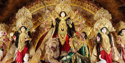 Gramer Banglar Durga Puja Parikrama Rural Village Festive Celebration