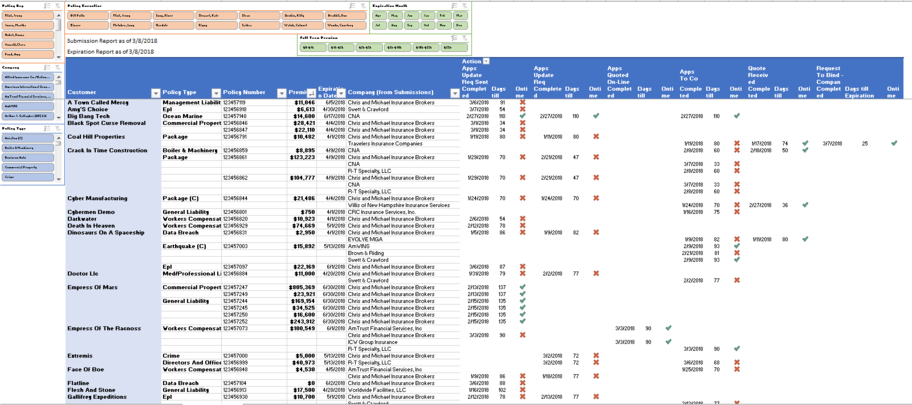 Screen shot showing sample view