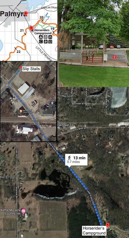 Ride to Eat Directions Horse Riders Campground to Palmyra