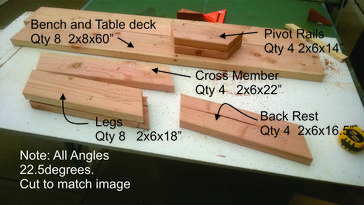 How to make a DIY convertible picnic table that folds into bench seats. Free plans. www.DIYeasycrafts.com