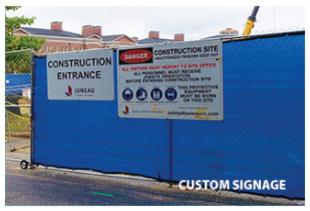 custom fence construction signage