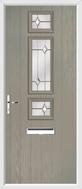 3 Square Strip Composite Door regal opal glass