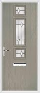 3 Square Strip Composite Door regal opal glass