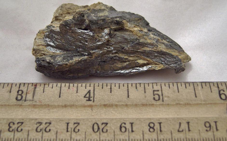 STIBICONITE pseudomorph after STIBNITE - San José Mine, Wadley, Mun. de Catorce, San Luis Potosí, Mexico - ex F. D'Esopo