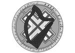 a celtic harp in a circle