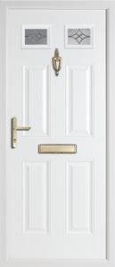 4 panel 2 square composite door in white