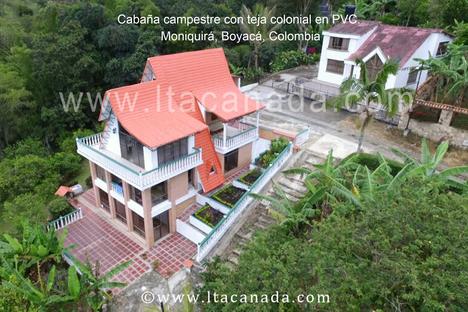 Cabaña campestre con teja colonial en PVC LTA