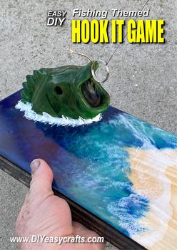 Make your own fishing themed hook it ring toss game. Free instructional video from www.DIYeasycrafts.com
