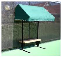 tennis court covered bench