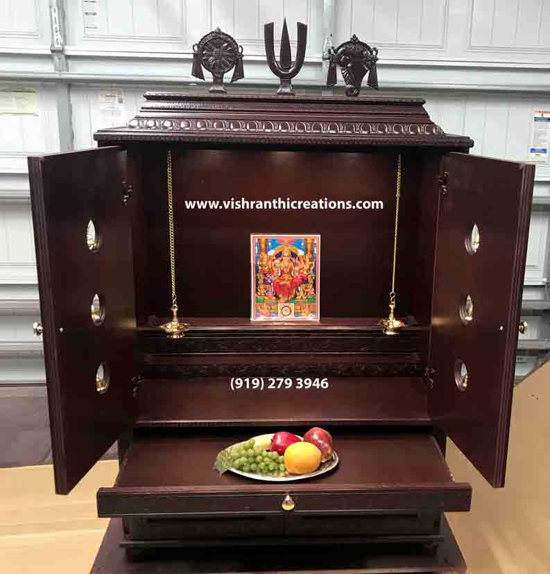 Vishranthi Creations Custom Wooden Pooja Mandirs In Usa