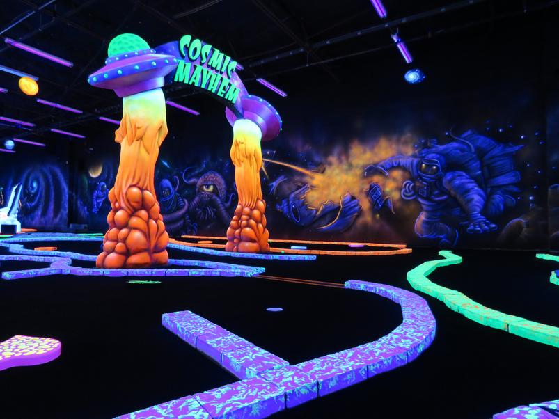 Cosmic Mayhem Blacklight Mini Golf And Bar