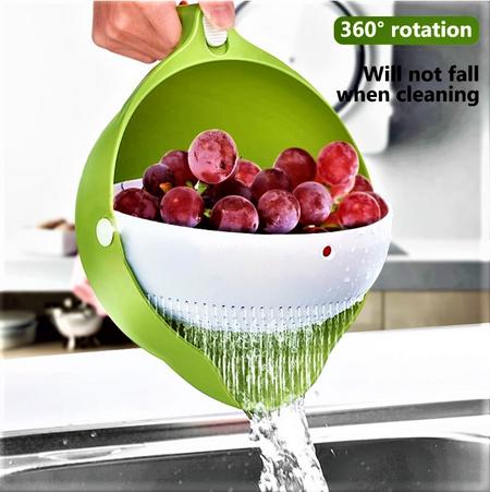 Drain Bowl Double Basket for Rice Washing Noodles Vegetables Fruit Colander in Pakistan for use at sink in kitchen Karachi