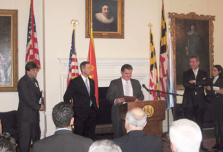 Maryland tax attorney Charles Dillon being honored by the Governor of Maryland and the Prime Minster of Montenegro