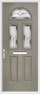 2 Panel 2 Square 1 Arch Composite Door regal sapphire glass